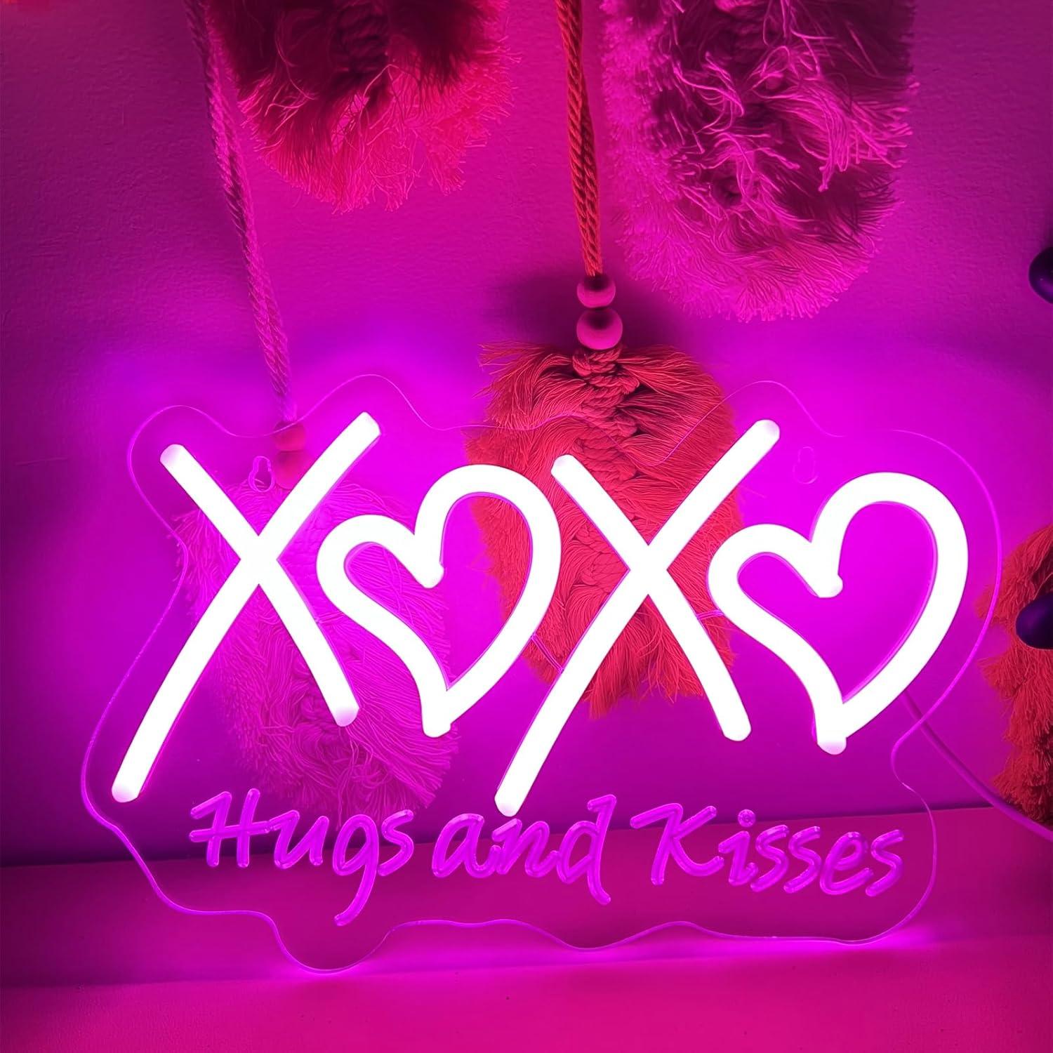 Neon Sign Party - Letrero de neón XOXO, con motivos